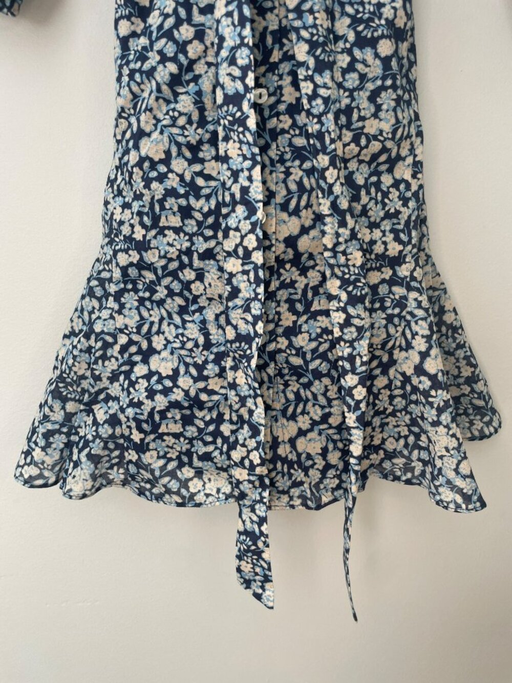 Halogen Ditsy Floral Button-Up Shirtdress Size XS Blue Long-Sleeve MSRP$89 NWT - Picture 5 of 8